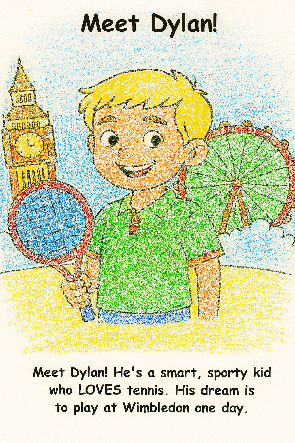 Dylan and the Dinosaur  – Kids Coloring Story Book (Printable PDF)