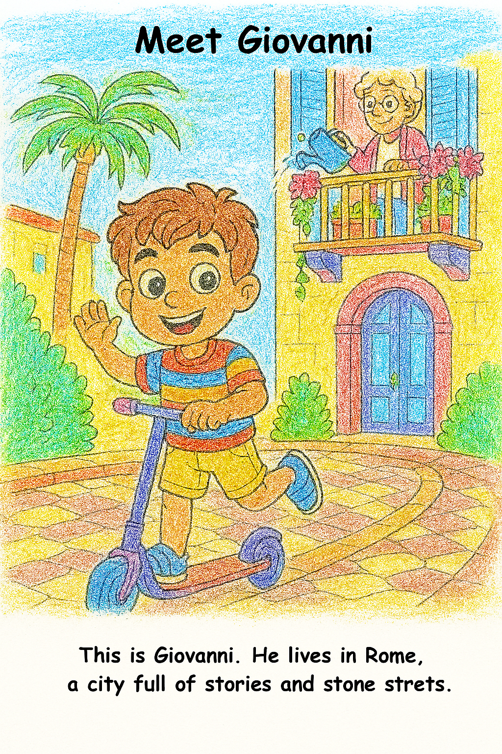 Giovanni and the Giraffe – Kids Coloring Story Book (Printable PDF)