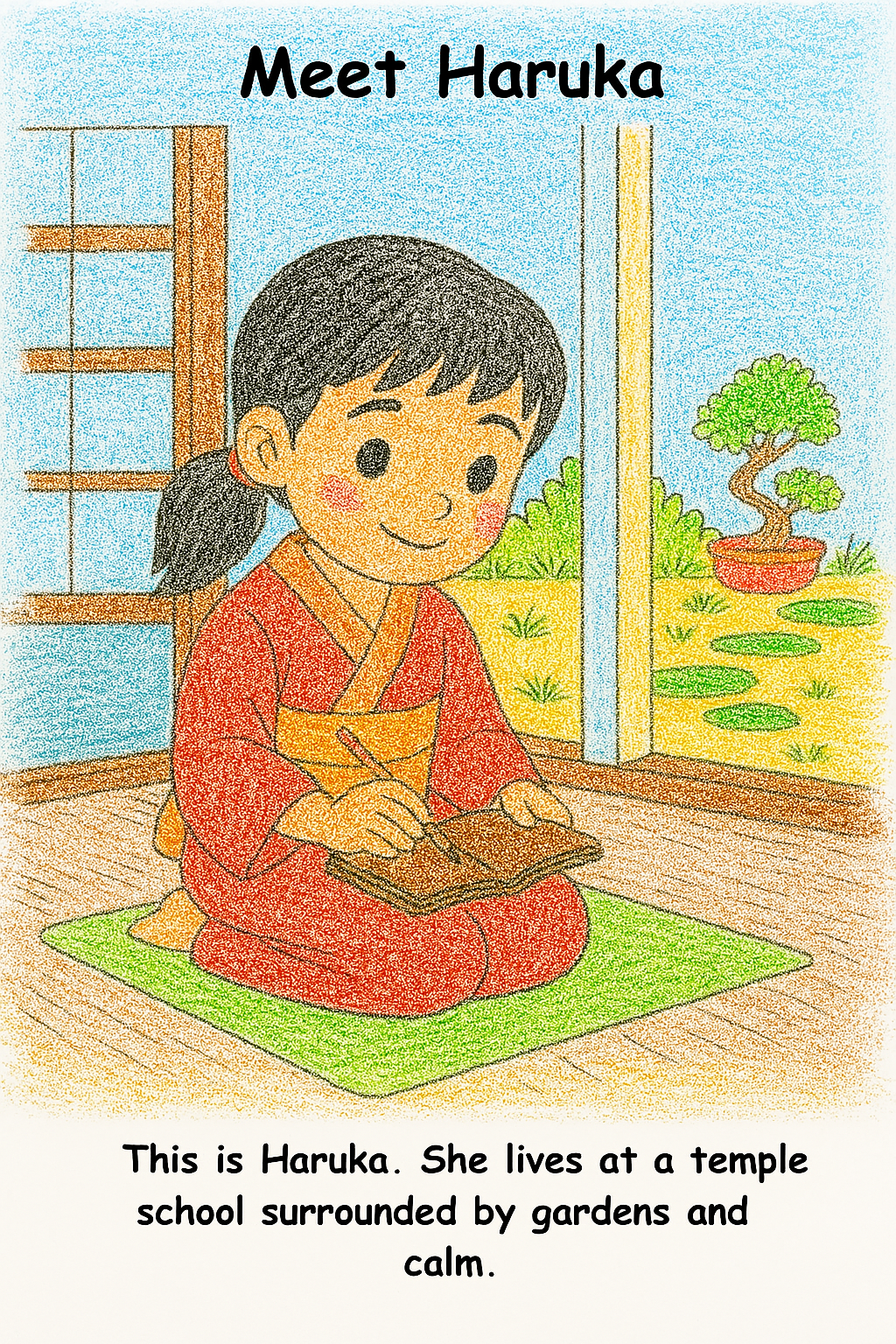 Haruka and the Hedgehog – Kids Coloring Story Book (Printable PDF)