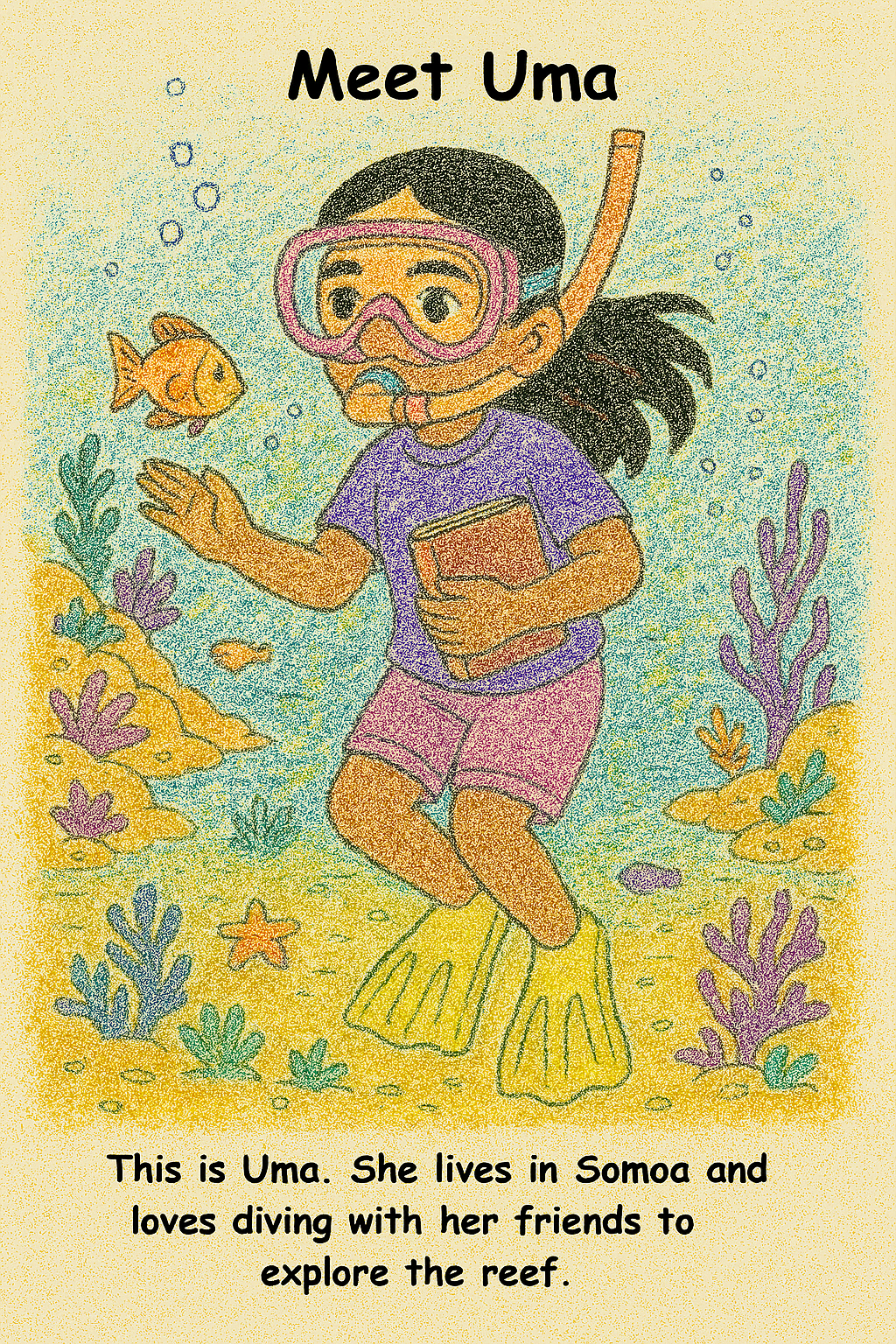 Uma and the Urchin – Kids Coloring Story Book (Printable PDF)