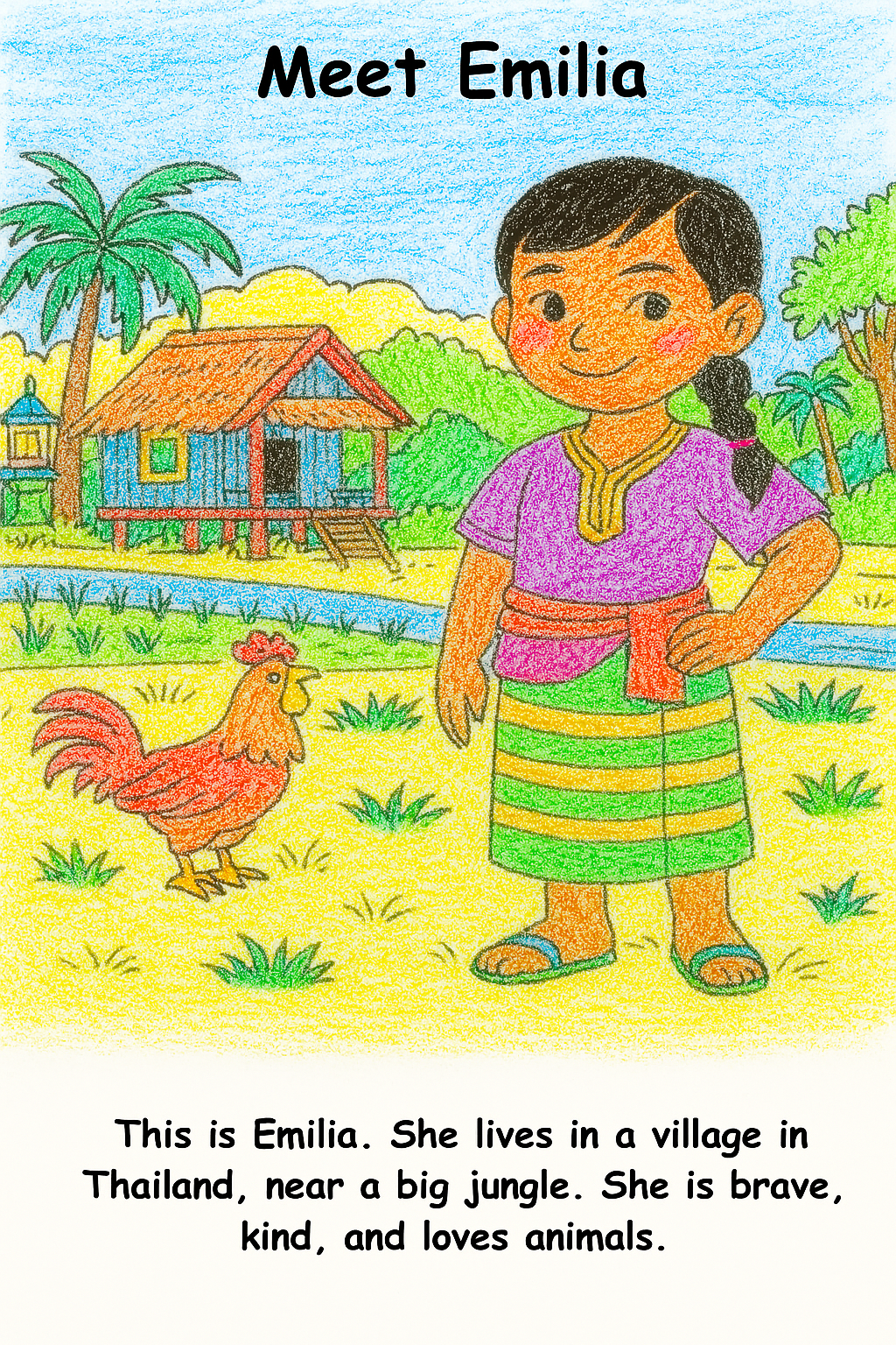 Emilia and the Elephant – Kids Coloring Story Book (Printable PDF)